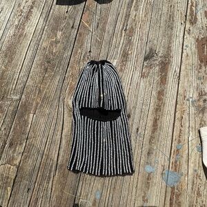 Beaded Fringe Balaclava - Black and White